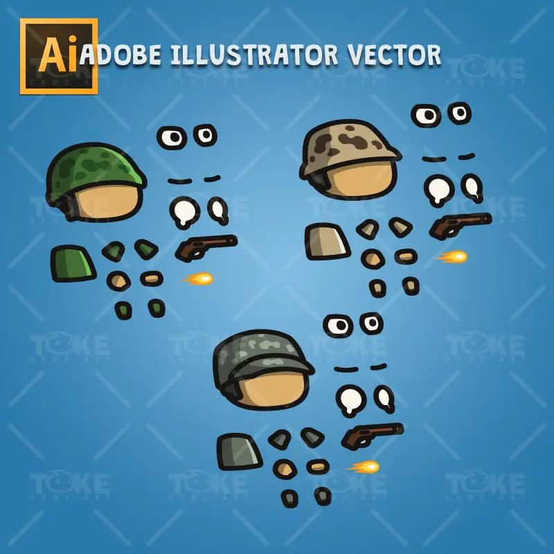 Tiny Army - Adobe Illustrator Vector Art Based