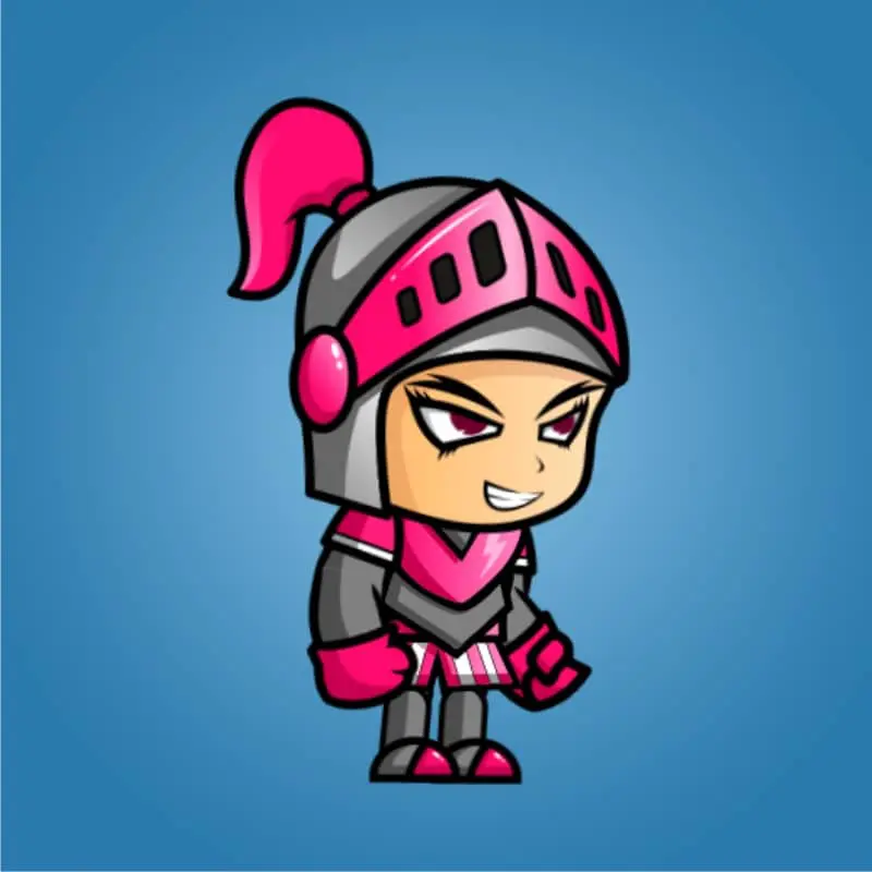 Girl Knight Game Character Sprite