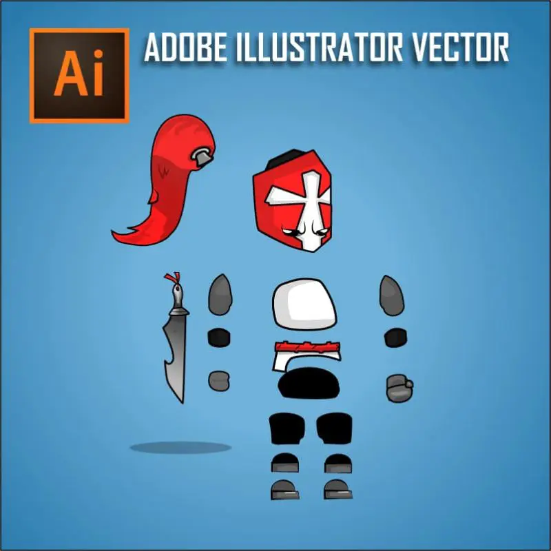 Chibi Crusader Knight - Adobe Illustrator Vector Art Based Character