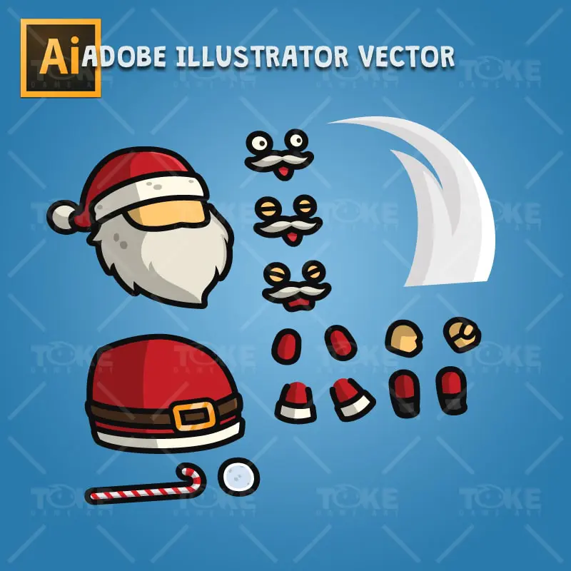 Santa Claus - Adobe Illustrator Vector Art Based Character