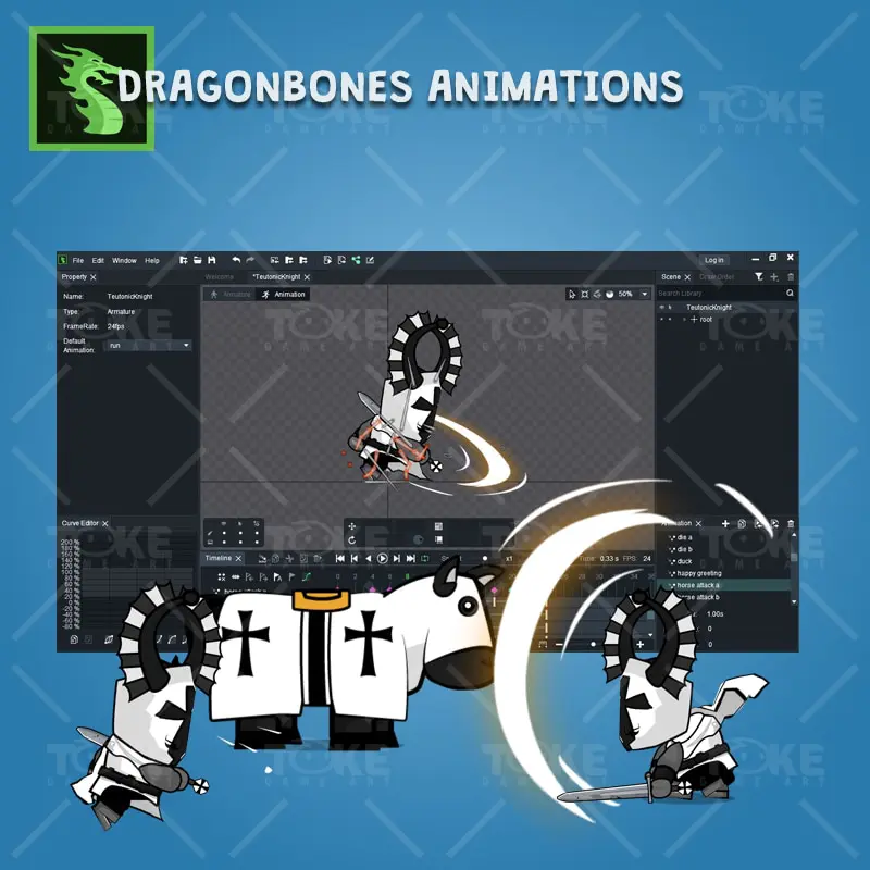 Chibi Teutonic Knight - DragoneBones Character Animations