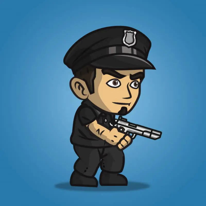 Policeman - Robert - 2D Character Sprite for Indie Game Developer