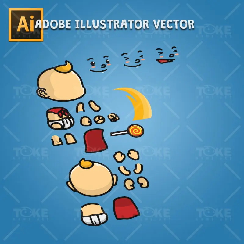 Super Baby - Adobe Illustrator Vector Art Based Character