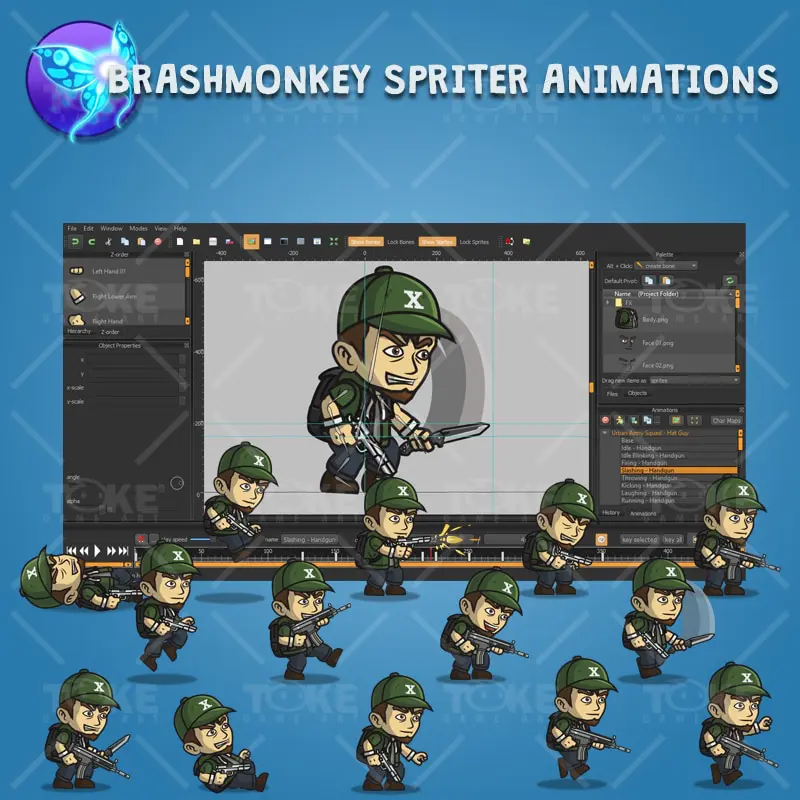 Urban Army Squad - Hat Guy - Brashmonkey Spriter Character Animation