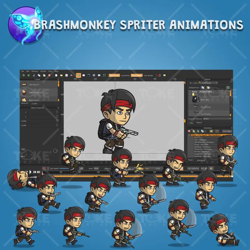 Urban Army Squad - Red Headband - Brashmonkey Spriter Character Animation