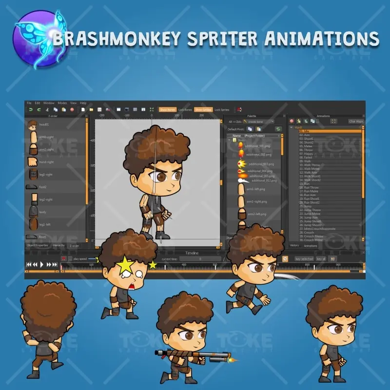 Hardy - Boy 2D Game Character Sprite - Brashmonkey Spriter Character Animation