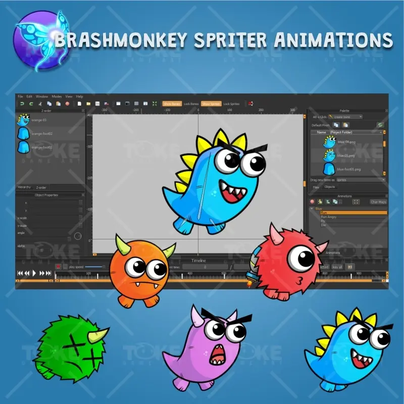 Enemy Monster Pack 2D Game Character Sprite - Brashmonkey Spriter Character Animations