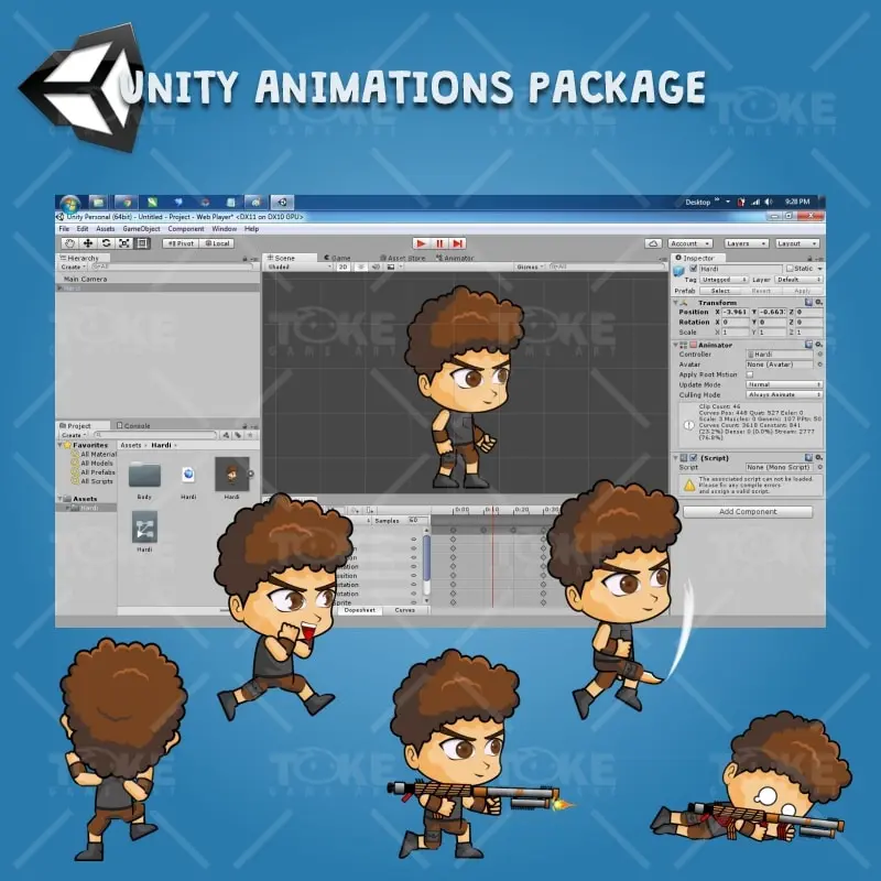 Hardy - Boy 2D Game Character Sprite - Unity Character Animation Ready