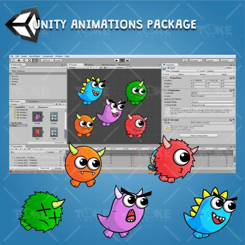 Enemy Monster Pack 2D Game Character Sprite - Unity Animation Ready