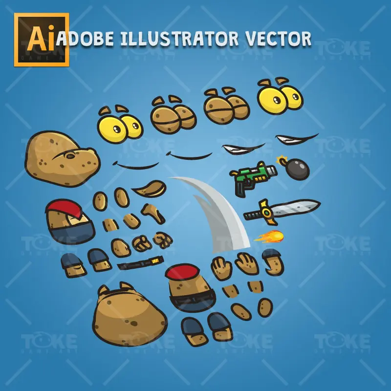Cute Gecko - Adobe Illustrator Vector Art Based Character