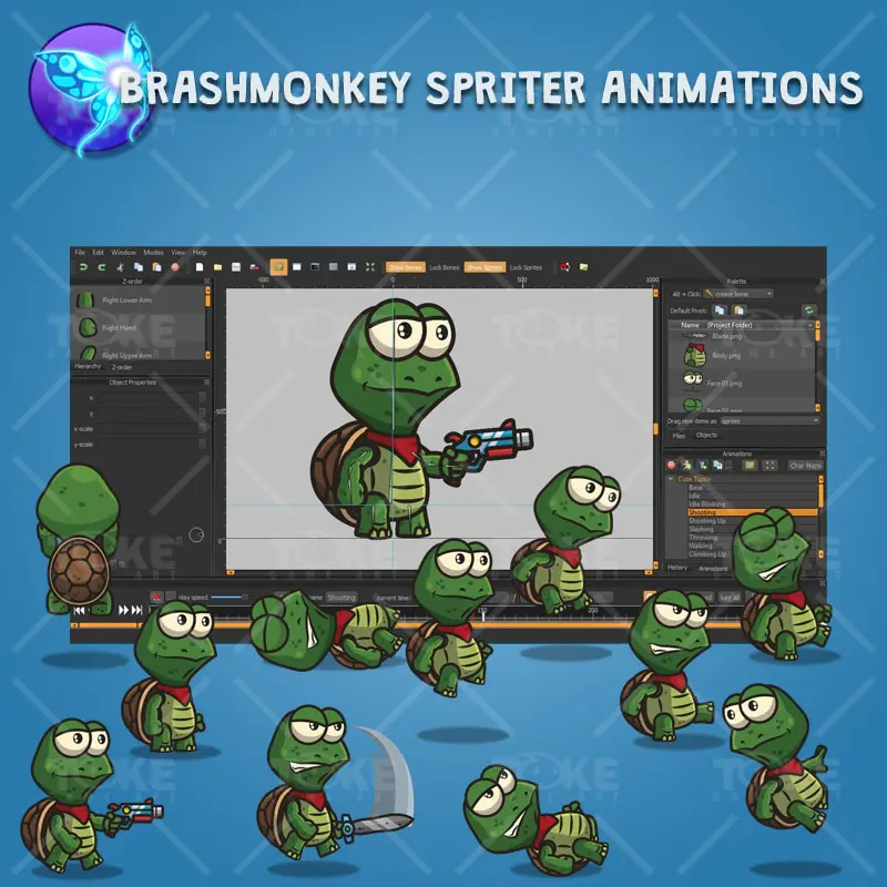 Cute Turtle - Brashmonkey Spriter Character Animation