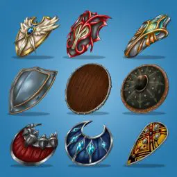 Medieval Hand Painted Shield Icon Pack