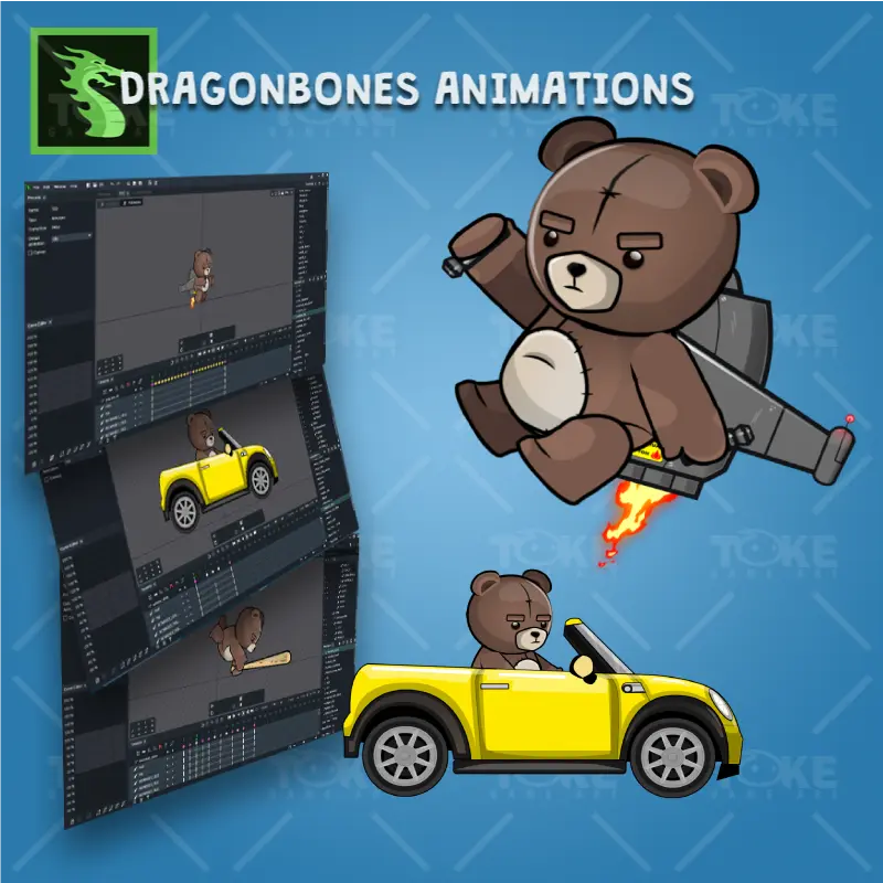 Teddy Bear TED - Dragonbones Character Animations