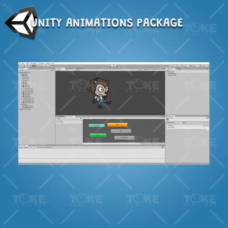Hedgehog Guy - Unity Character Animation Package with Spriter2UnityDX Tool