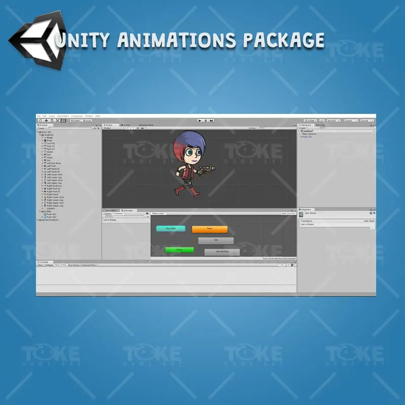 Punk Girl - Unity Character Animation Ready with Spriter2UnityDX Tool