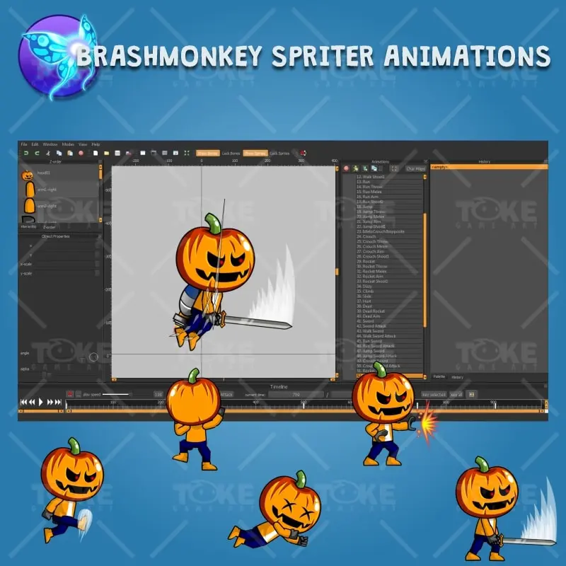 Halloween Boy 2D Game Character Sprite - Brashmonkey Spriter Character Animation