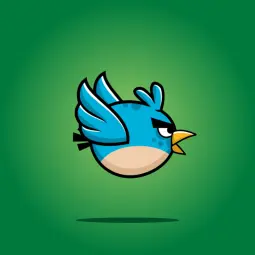 Blue enemy bird - 2D Character Sprite