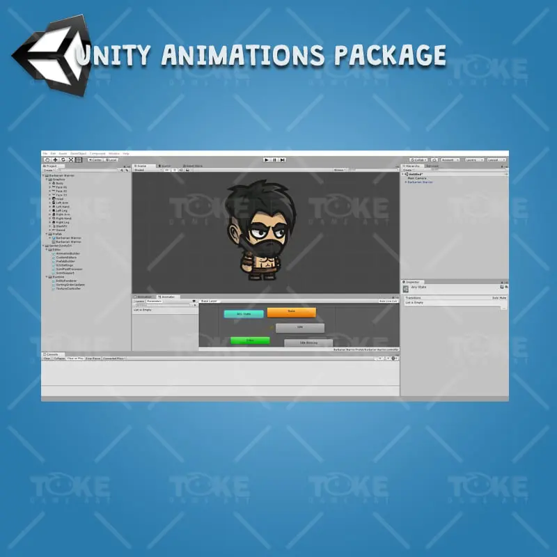 Barbarian Warrior - Unity Character Animation Ready with Spriter2UnityDX Tool