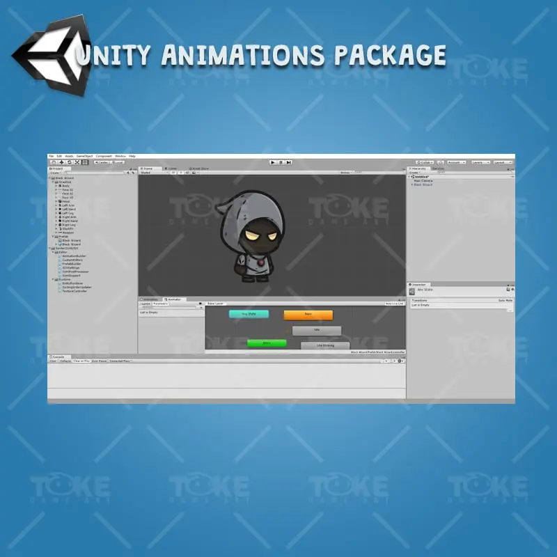 Black Wizard - Unity Character Animation Ready with Spriter2UnityDX Tool