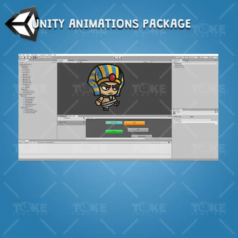 Egyptian Sentry - Unity Character Animation with Spriter2UnityDX Tool