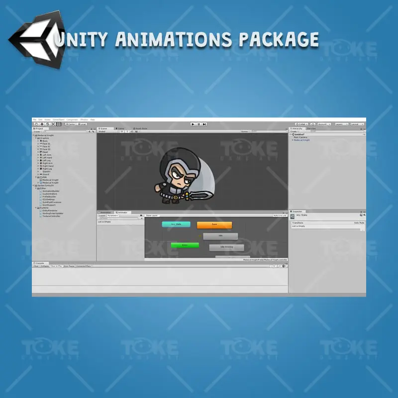 Medieval Knight - Unity Character Animation with Spriter2UnityDX Tool