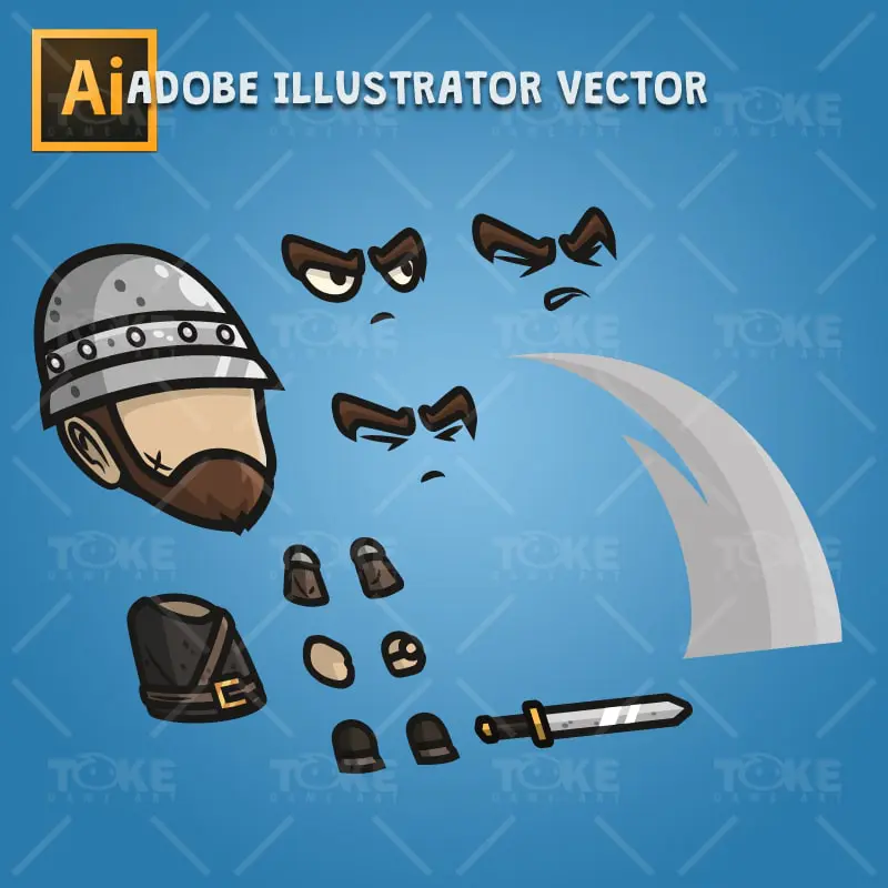 Medieval Sergeant - Adobe Illustrator Vector Art Based Character Body Part
