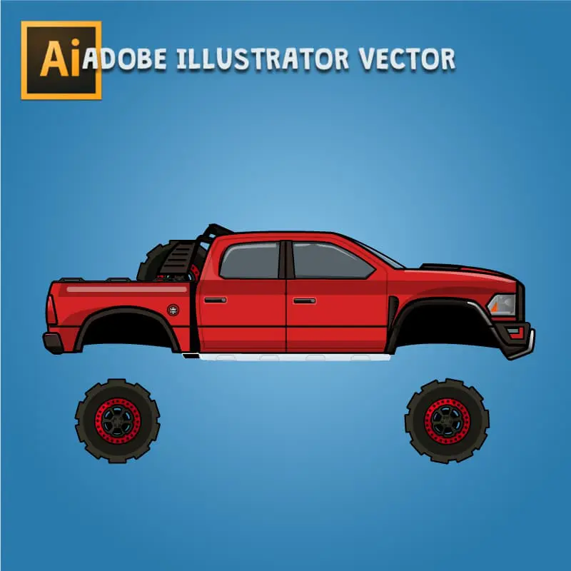 Dodge Ram Rebel TRX - Separated Vector Art