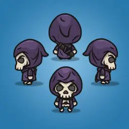 4 Directional Skeleton Knight - 2D Character Sprite for Indie Game Developer
