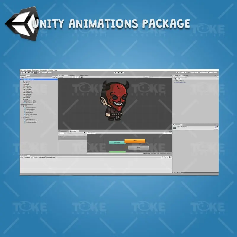 Devil Masked Guy - Unity Character Animation Ready with Spriter2UnityDX Tool