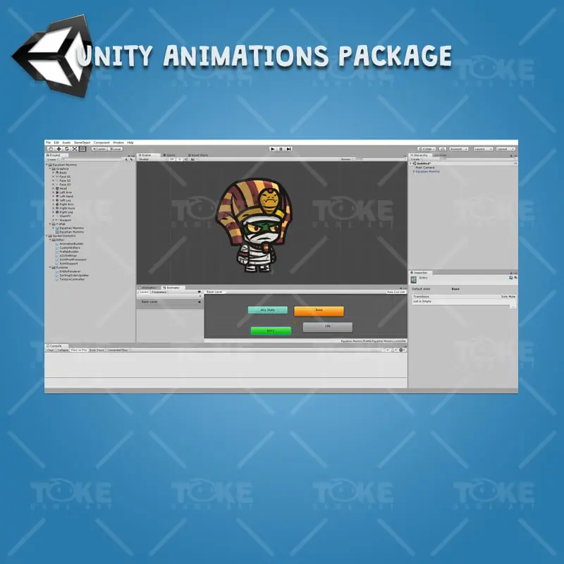 Egyptian Mummy - Unity Character Animation Ready with Spriter2UnityDX Tool