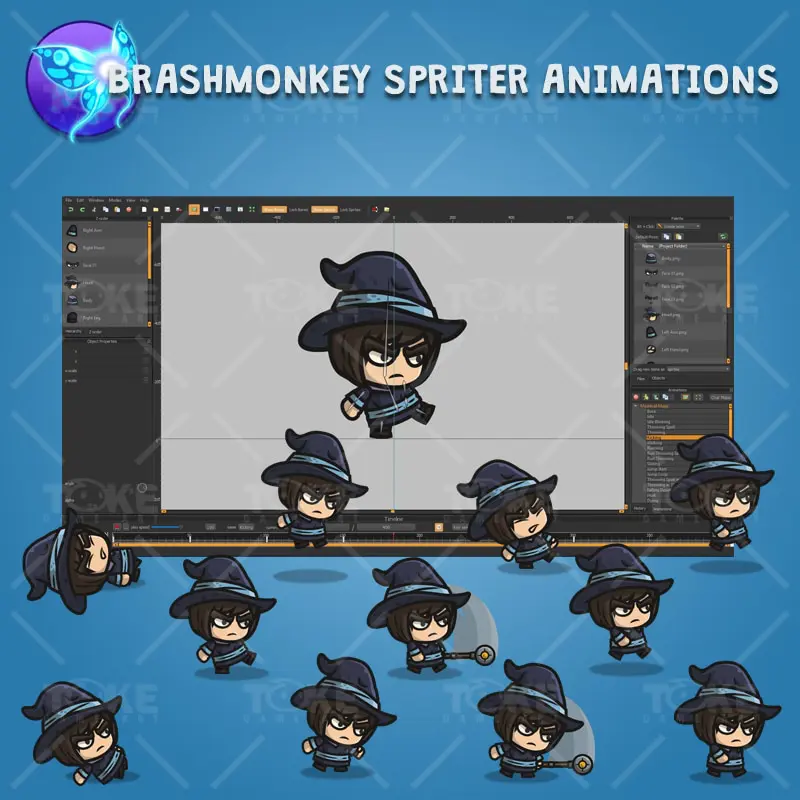 Medieval Mage - Brashmonkey Spriter Character Animations