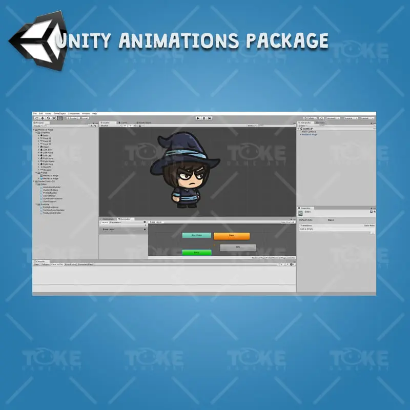 Medieval Mage - Unity Character Animation Ready with Spriter2UnityDX Tool