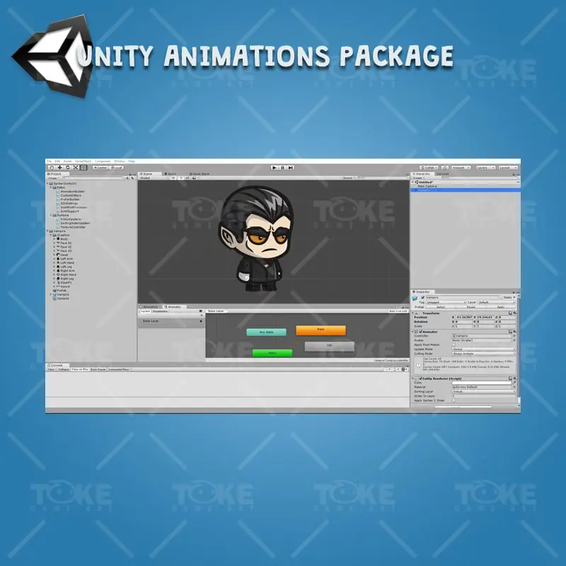 Vampire - Unity Character Animation with Spriter2UnityDX Tool
