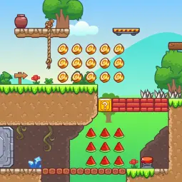 Seamless Hill Platformer Tileset - 2D Game Tileset for Indie Game Developer