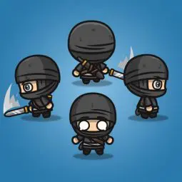 4 Directional Ninja - 2D Character Sprite for Indie Game Developer
