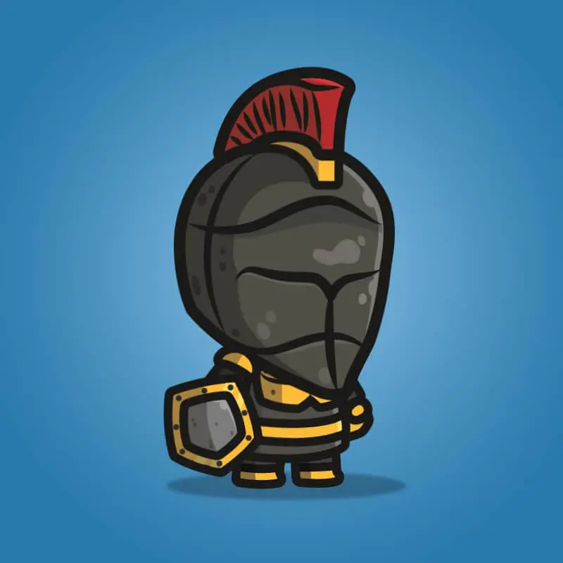 Frontier Defender Spartan Knight - 2D Character Sprite for Indie Game Developer