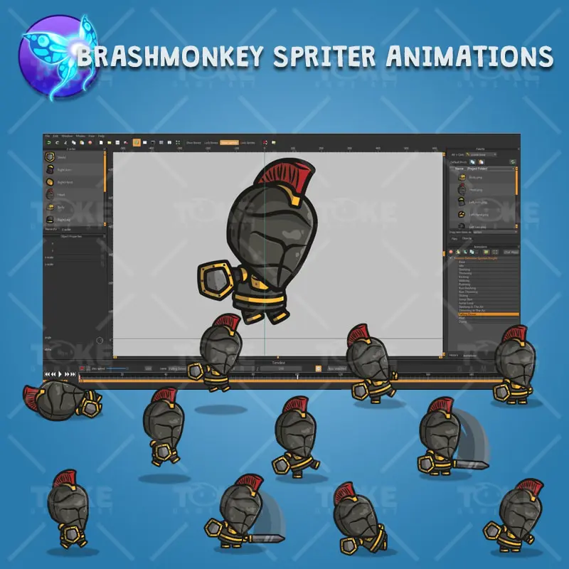 Frontier Defender Spartan Knight - Brashmonkey Spriter Character Animations