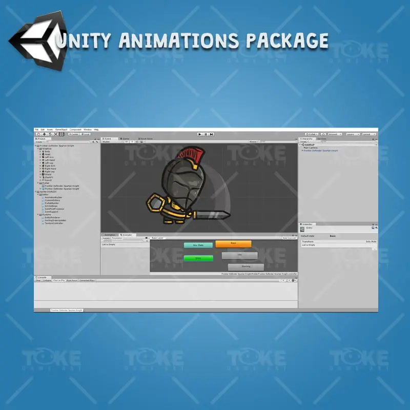 Frontier Defender Spartan Knight - Unity Character Animation Ready with Spriter2UnityDX Tool
