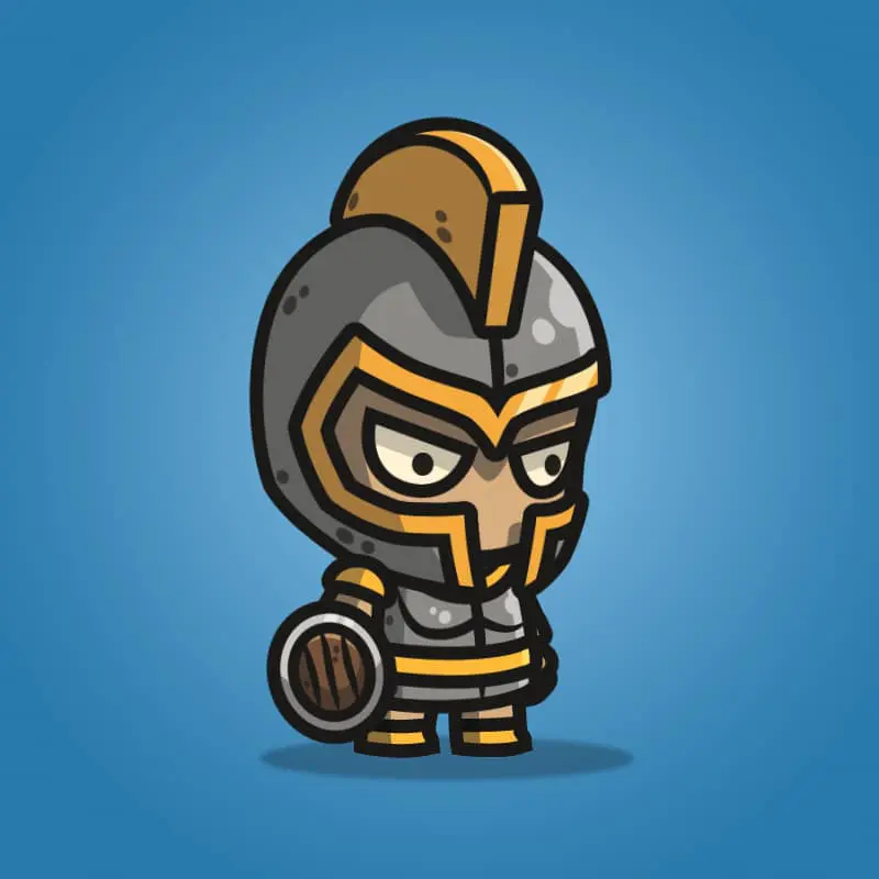 Heavy Armored Defender Knight - 2D Character Sprite for Indie Game Developer