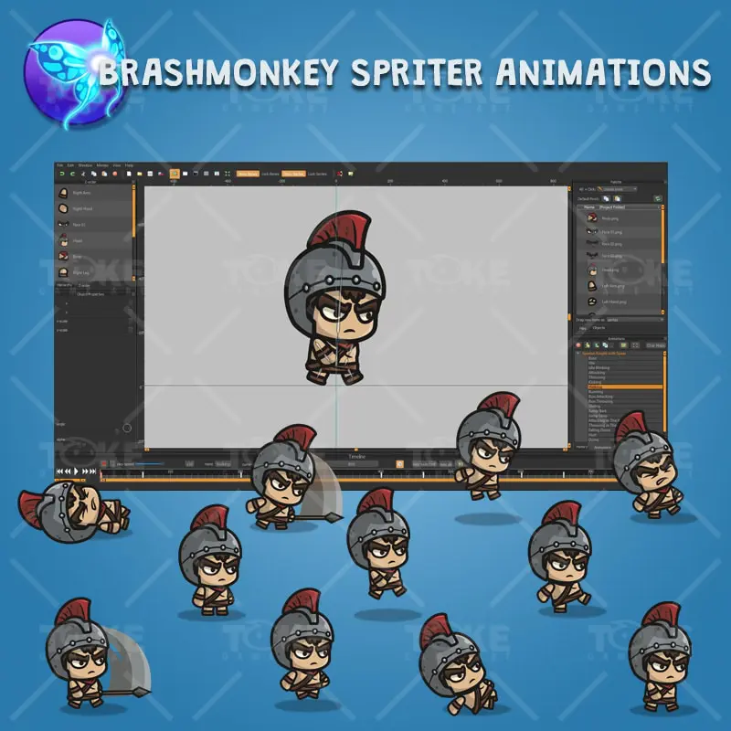 Spartan Knight with Spear - Brashmonkey Spriter Character Animations