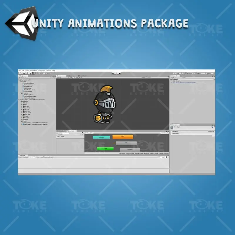 Very Heavy Armored Frontier Defender - Unity Character Animation Ready with Spriter2UnityDX Tool