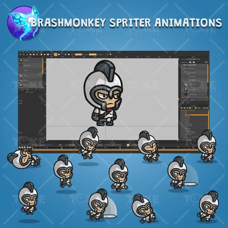 White Armored Kngiht - Brashmonkey Spriter Character Animations