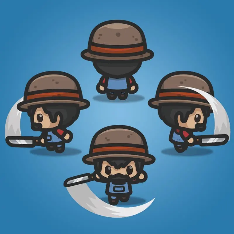4 Directional Farmer Guy - 2D Character Sprite