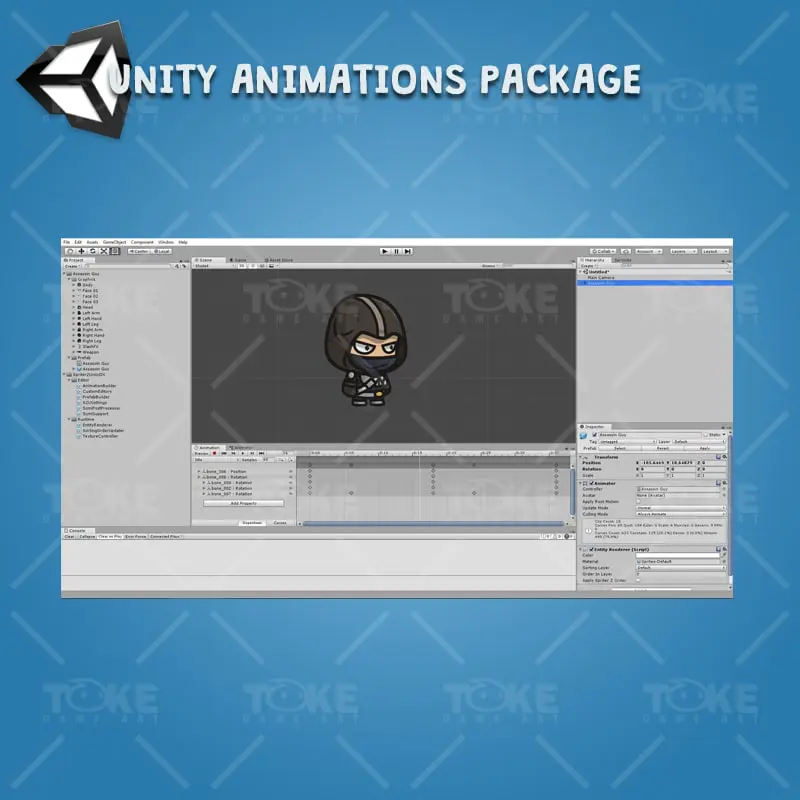 Assassin Guy - Unity Character Animation Ready with Spriter2UnityDX Tool