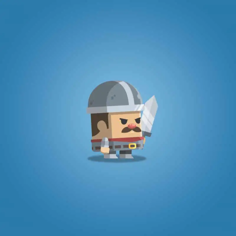 Flat Style Castle Guard - 2D Character Sprite