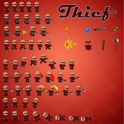 Thief 02 character sprite for side scrolling games. Perfect for enemy in your 2D gam. TokeGameArt - Royalty Free Game Asset for Indie Game Developer.Thief 02 character sprite for side scrolling games. Perfect for enemy in your 2D gam. TokeGameArt - Royalty Free Game Asset for Indie Game Developer.