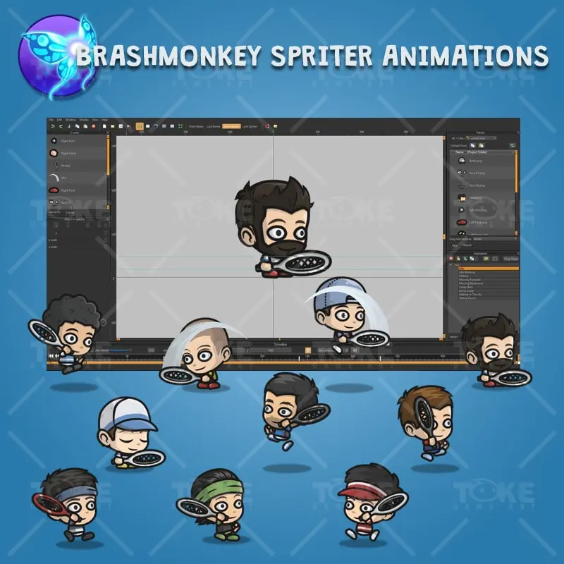 Tiny Tennis Players - Brashmonkey Spriter Character Animaions