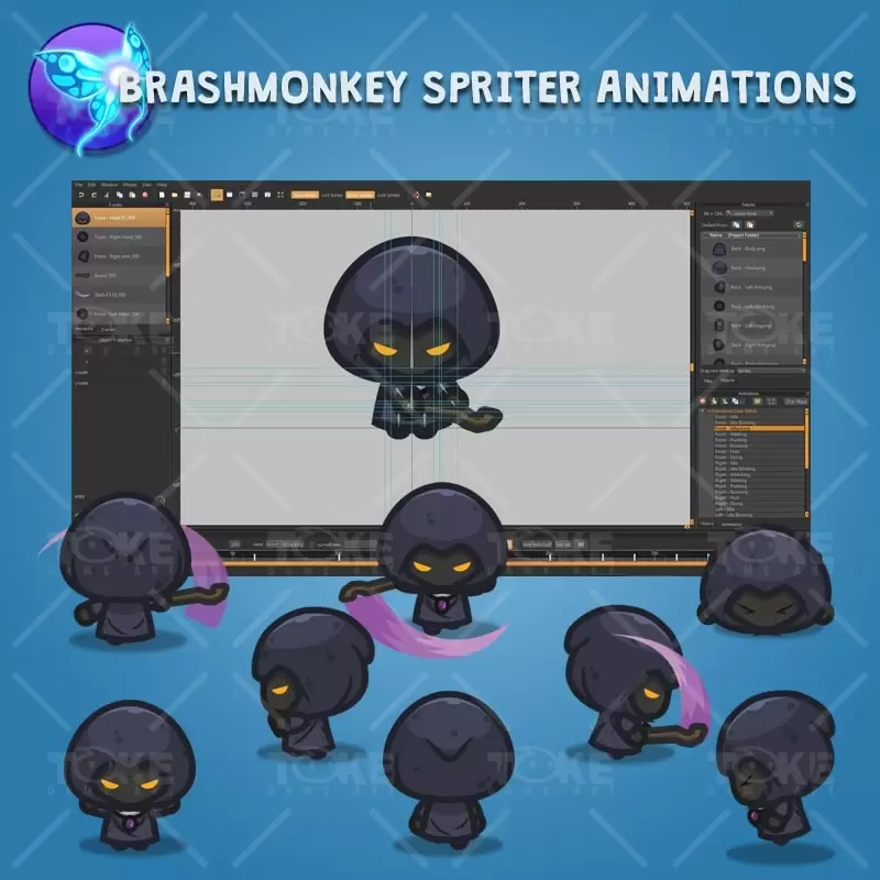 4 Directional Dark Witch - Brashmonkey Spriter Character Animations