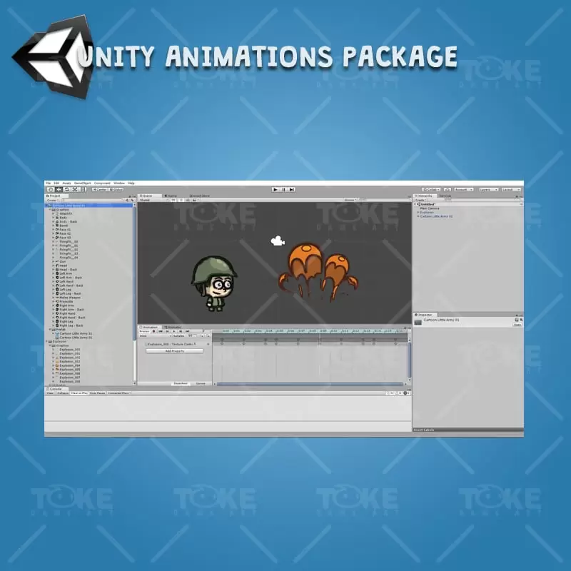 Cartoon Little Army 01 - Unity Character Animation Ready with Spriter2UnityDX Tool