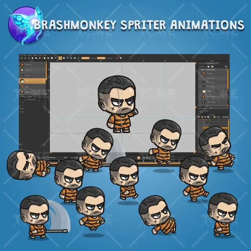 Chibi Prisoner Guy - Brashmonkey Spriter Character Animations